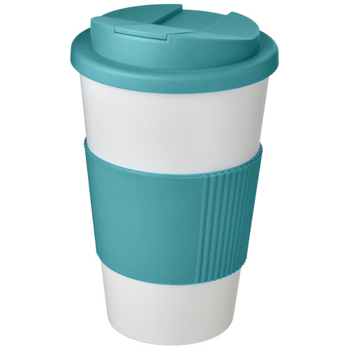 Gobelet isolant promotionnel avec grip 350ml Americano® Blanc et Vert eau